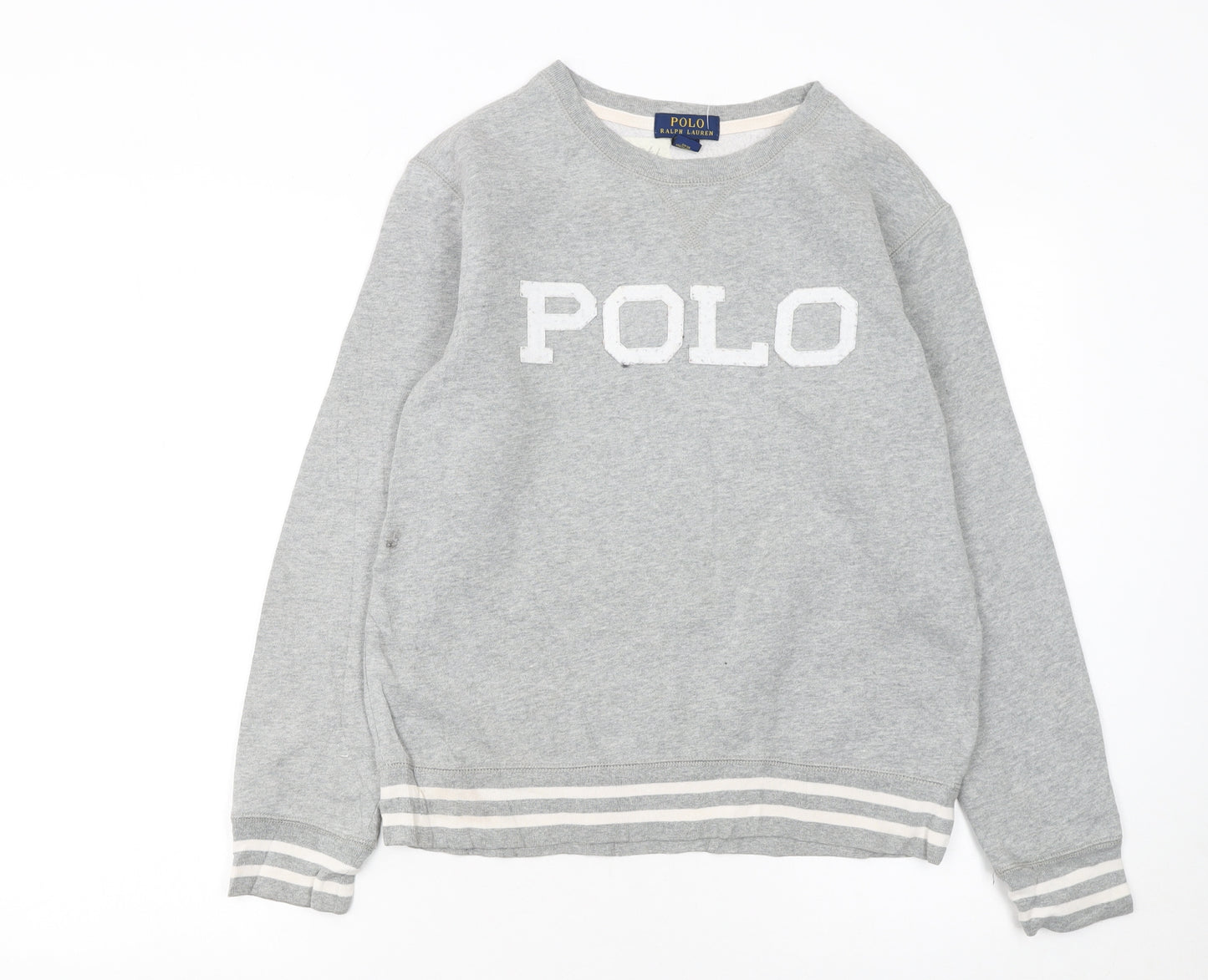 Ralph Lauren Girls Grey Logo Pullover Sweatshirt L 14-16 Years