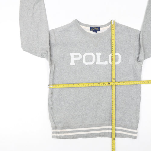 Ralph Lauren Girls Grey Logo Pullover Sweatshirt L 14-16 Years