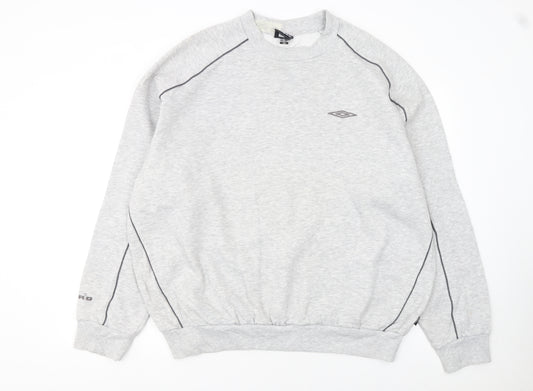 Umbro Men’s Grey 2XL Pullover Crew Neck Sweatshirt