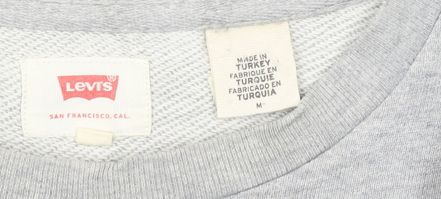 Levi's Men's Grey Logo Crew Neck Pullover Sweatshirt M