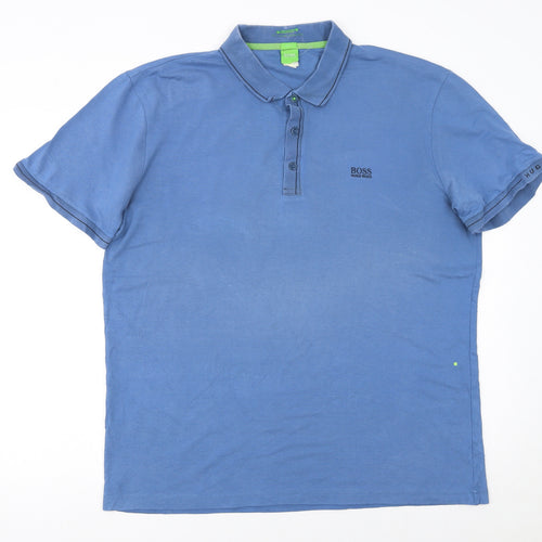Hugo Boss Men’s Blue 2XL Polo Shirt Classic Cotton Short Sleeve