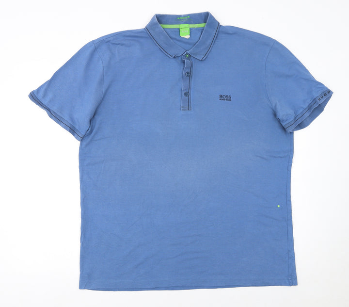 Hugo Boss Men’s Blue 2XL Polo Shirt Classic Cotton Short Sleeve
