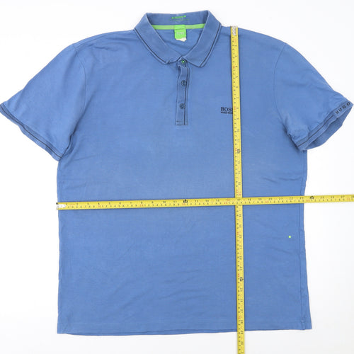 Hugo Boss Men’s Blue 2XL Polo Shirt Classic Cotton Short Sleeve