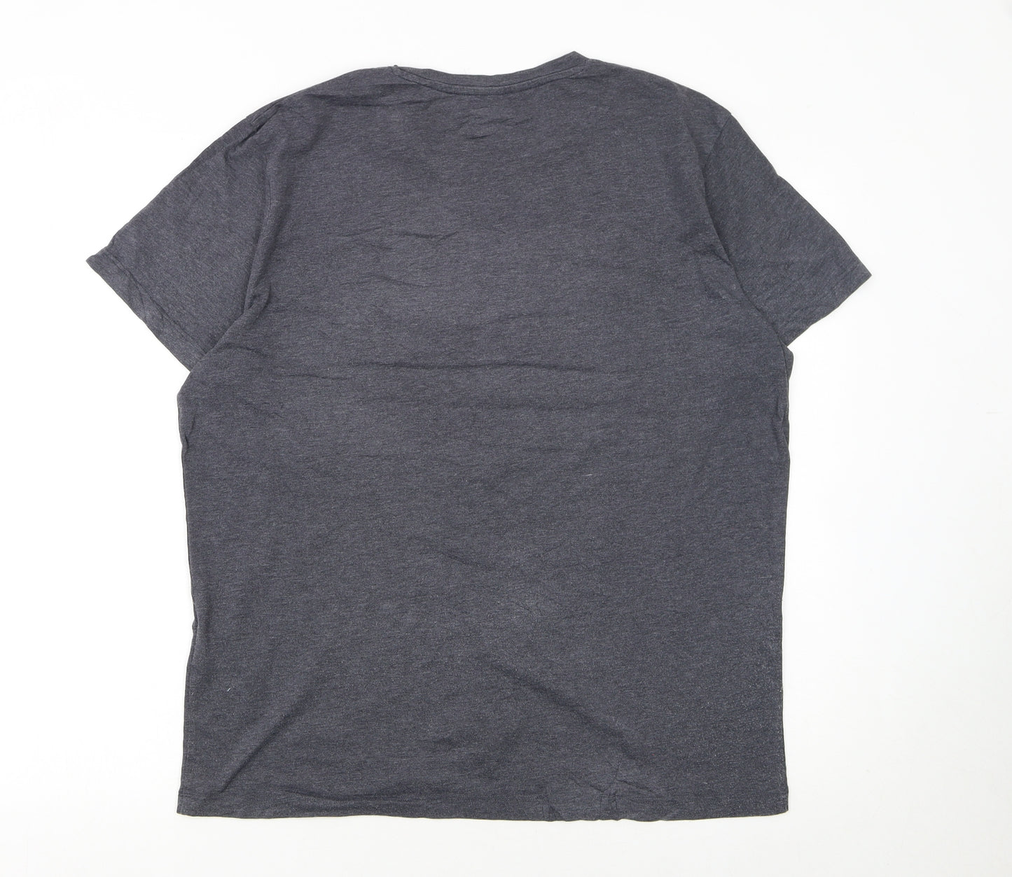 Jack & Jones Men's Grey 1990 Retro Graphic Crew Neck T-Shirt L Regular Fit