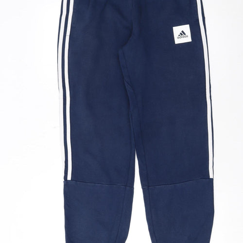 Adidas Teens Blue XL Jogger Sweatpants with Stripes