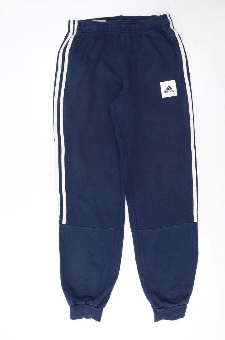 Adidas Teens Blue XL Jogger Sweatpants with Stripes