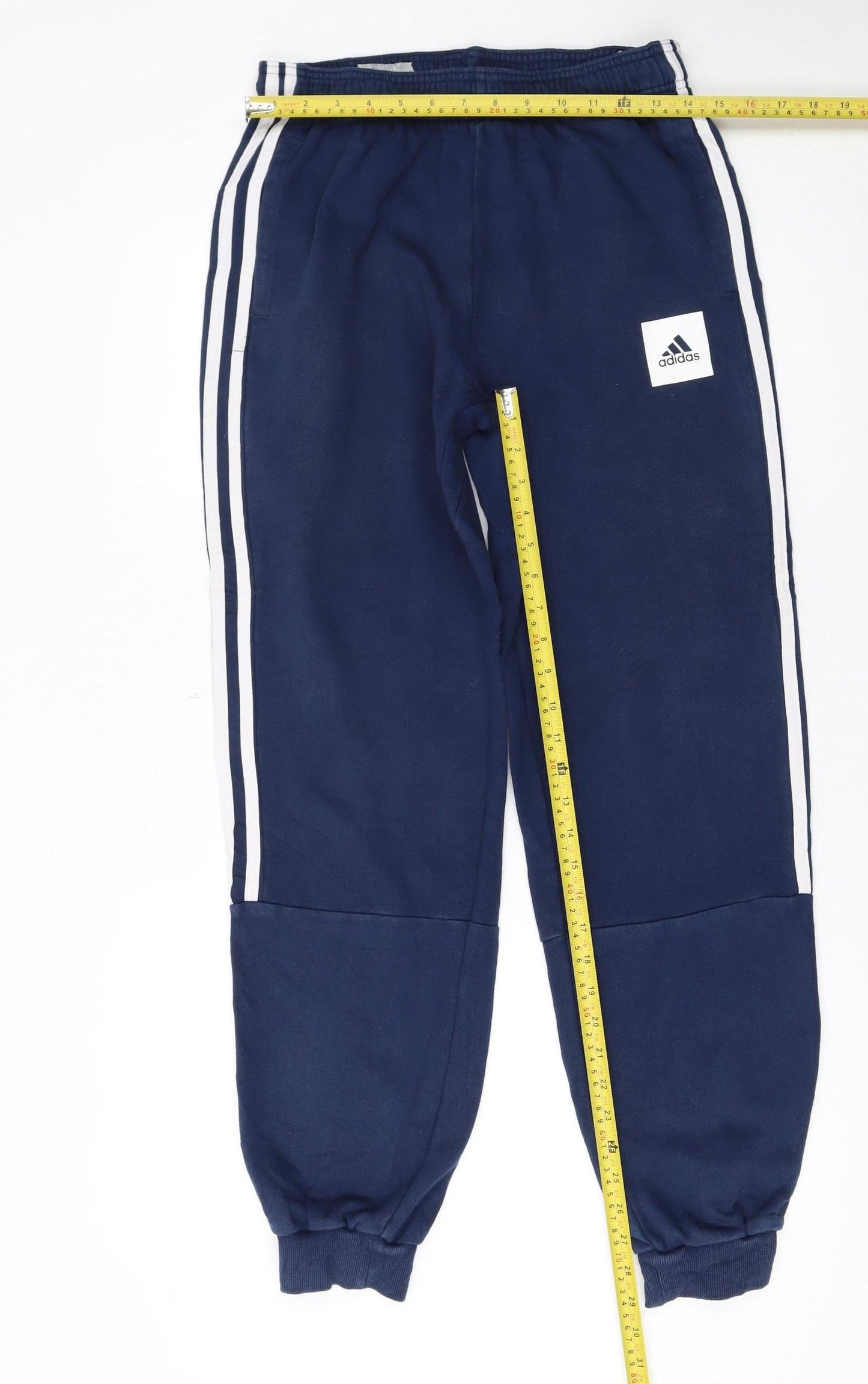 Adidas Teens Blue XL Jogger Sweatpants with Stripes