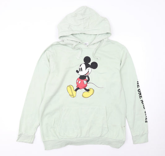 Disney Women's Mint Green Mickey Mouse Pullover Hoodie Size 14 XL