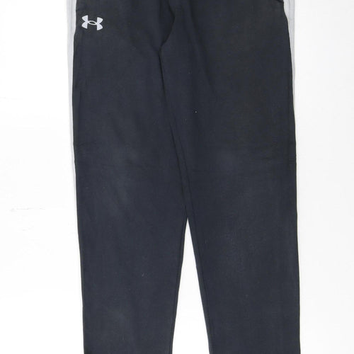 Under Armour Boys Black Joggers YLG Cotton Blend Elastic Waist Sportswear