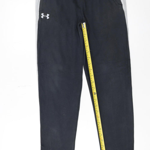 Under Armour Boys Black Joggers YLG Cotton Blend Elastic Waist Sportswear