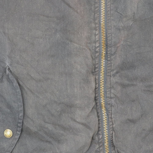 GANT Men's Blue Cotton Nylon Bomber Jacket L Full Zip Casual