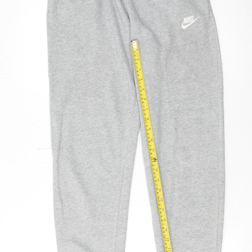 Nike Men's Grey Sweatpants S Regular Fit Cotton Blend