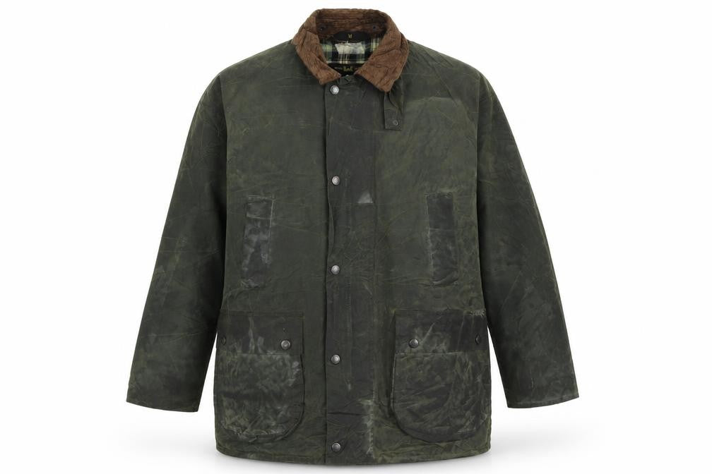Mc Orvis Men’s Green Waxed Cotton Mid-Length Jacket M Outdoor Coat