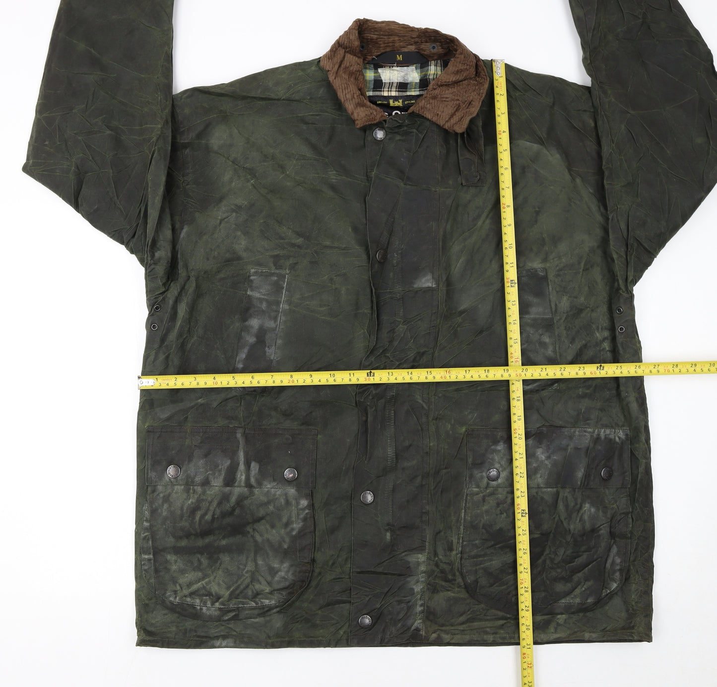 Mc Orvis Men’s Green Waxed Cotton Mid-Length Jacket M Outdoor Coat
