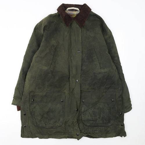 Marks and Spencer Men's Green Waxed Overcoat Jacket Size 36 Regular