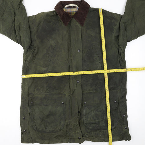 Marks and Spencer Men's Green Waxed Overcoat Jacket Size 36 Regular