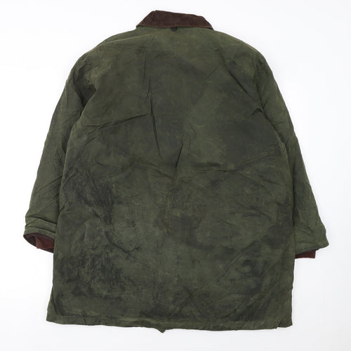 Marks and Spencer Men's Green Waxed Overcoat Jacket Size 36 Regular