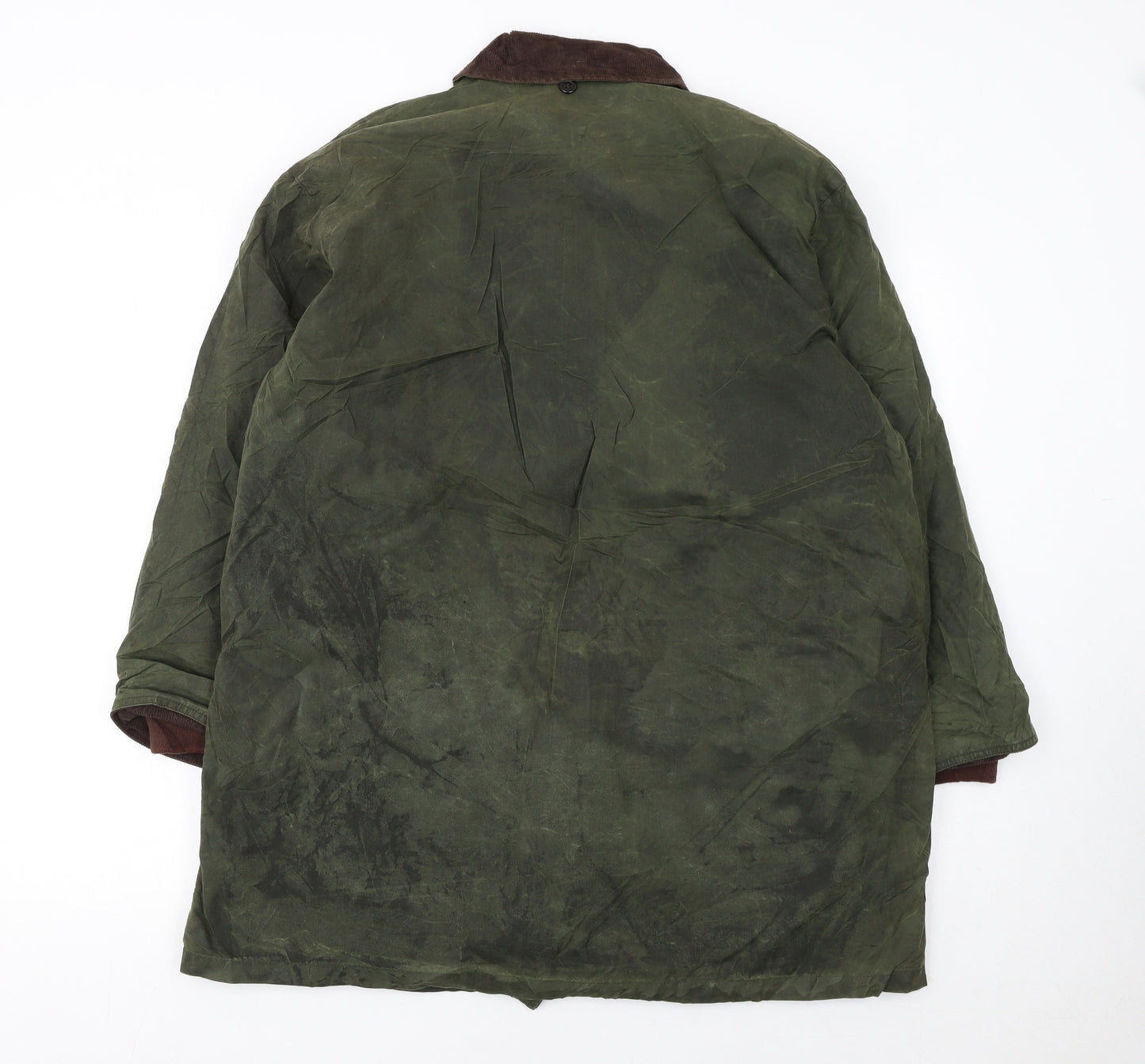Marks and Spencer Men's Green Waxed Overcoat Jacket Size 36 Regular
