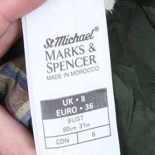 Marks and Spencer Men's Green Waxed Overcoat Jacket Size 36 Regular