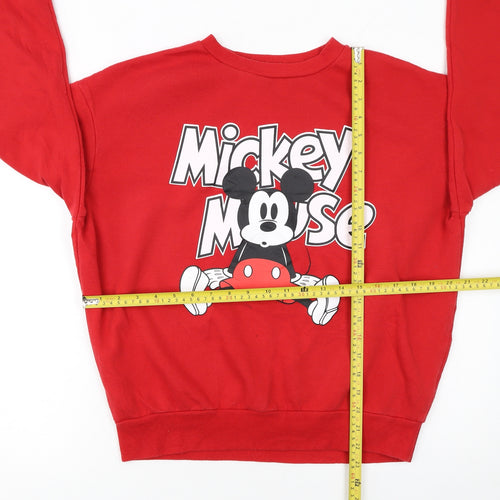 Primark Women Red Mickey Mouse Pullover Sweatshirt Size S 10/12