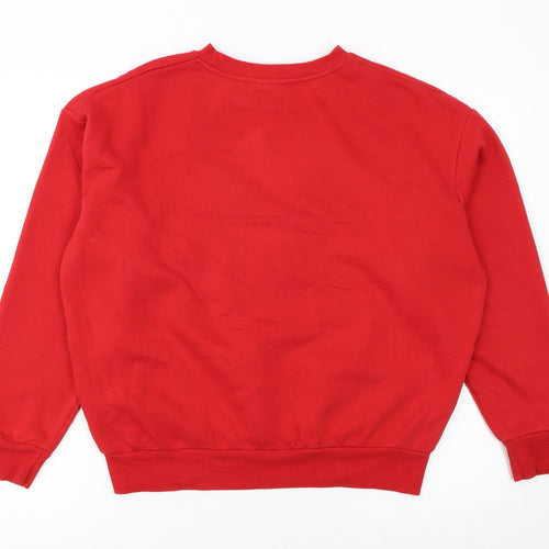 Primark Women Red Mickey Mouse Pullover Sweatshirt Size S 10/12
