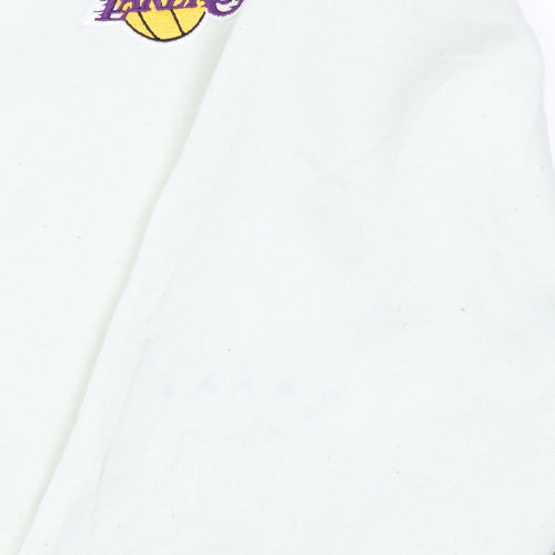 Mitchell & Ness Men’s White XL Pullover Hoodie Lakers Logo