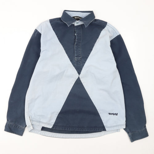 Toggi Men's Blue Colourblock Cotton Long Sleeve Collared Shirt XS