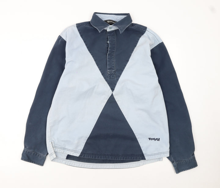 Toggi Men's Blue Colourblock Cotton Long Sleeve Collared Shirt XS