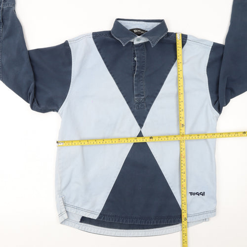 Toggi Men's Blue Colourblock Cotton Long Sleeve Collared Shirt XS