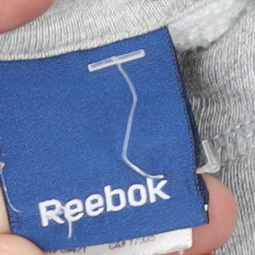 Reebok Men's Grey Pullover Hoodie M Logo Sports Fleece