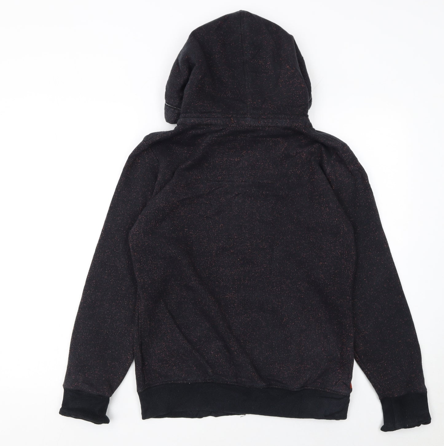 Superdry Women's Black Full Zip Hoodie Size M Cotton Blend