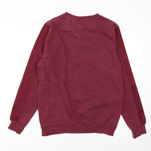 Hugo Boss Men's Red Small Pullover Sweatshirt Embroidered Logo