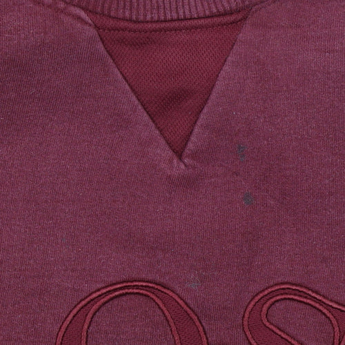 Hugo Boss Men's Red Small Pullover Sweatshirt Embroidered Logo