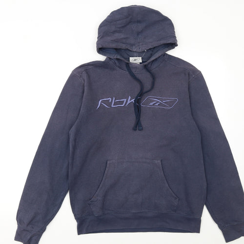 Reebok Men's Blue Embroidered Pullover Hoodie Size S