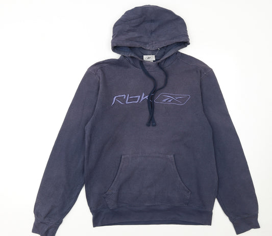 Reebok Men's Blue Embroidered Pullover Hoodie Size S