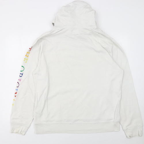 Levi's Men's White Pullover Hoodie L Logo Graphic Cotton Sweatshirt