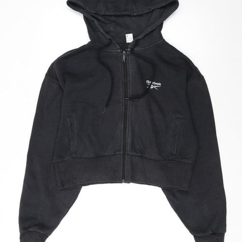 Reebok Women's Black Full Zip Hoodie Medium 12-14 Hooded Sweatshirt
