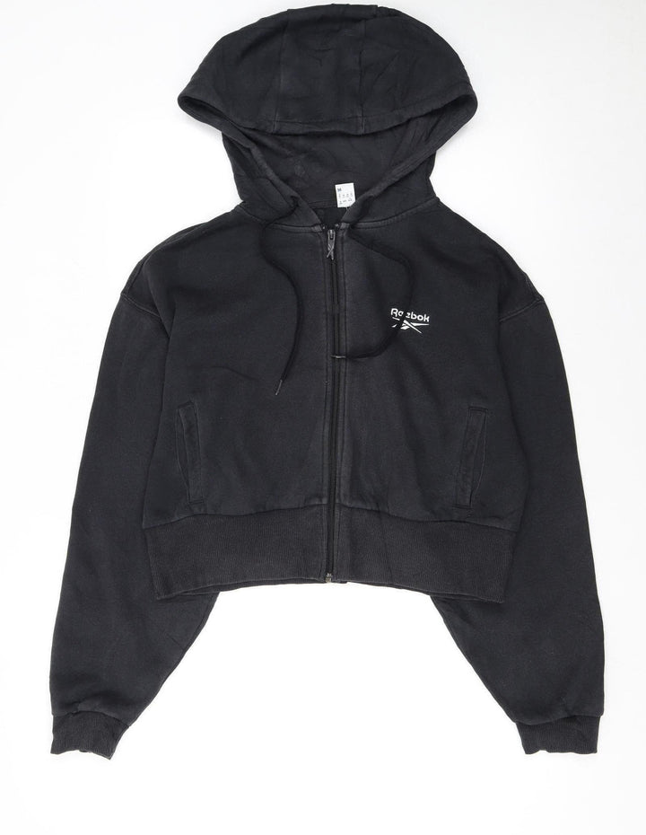 Reebok Women's Black Full Zip Hoodie Medium 12-14 Hooded Sweatshirt