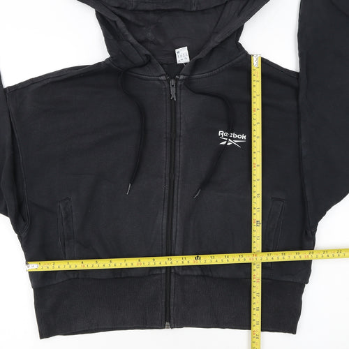 Reebok Women's Black Full Zip Hoodie Medium 12-14 Hooded Sweatshirt