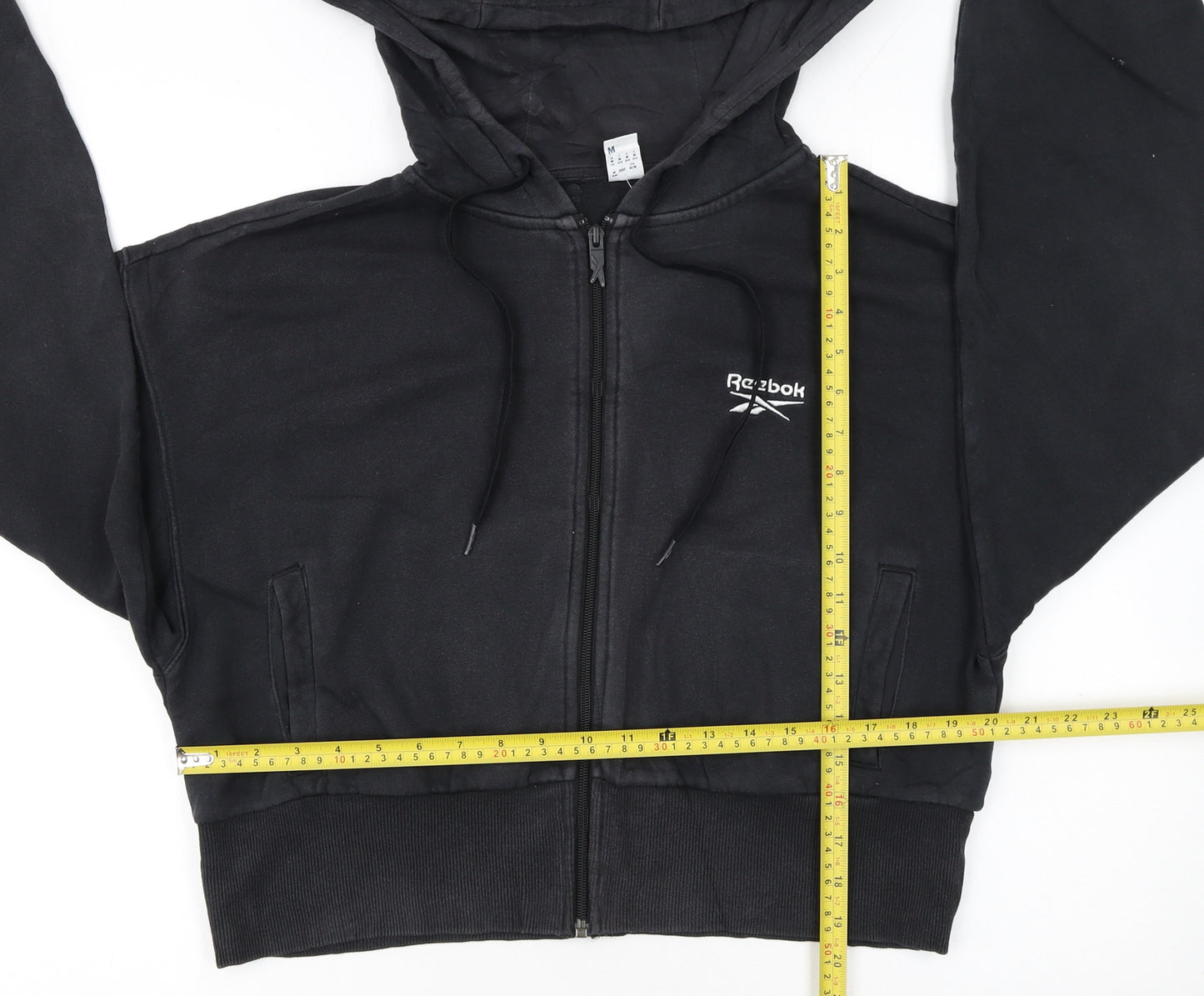 Reebok Women's Black Full Zip Hoodie Medium 12-14 Hooded Sweatshirt