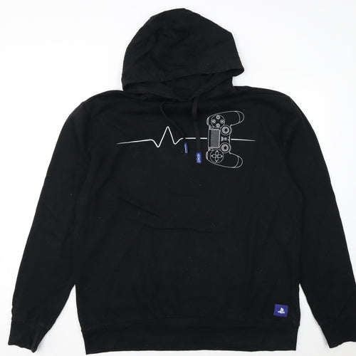 PlayStation Men’s Black Pullover Hoodie XL Graphic Gaming Fleece