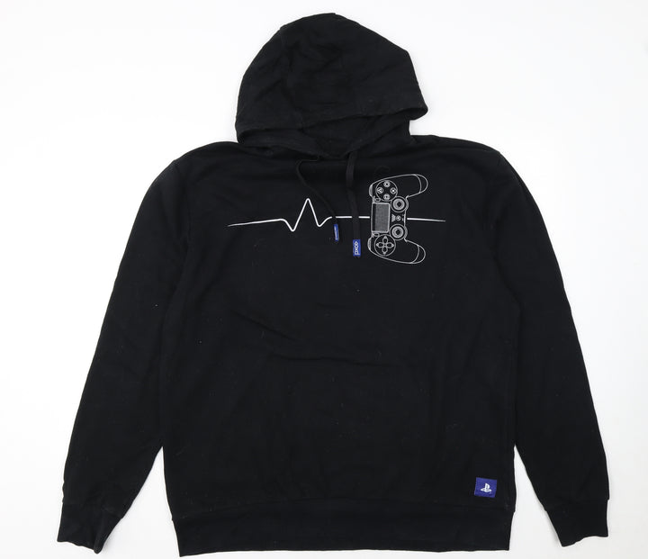 PlayStation Men’s Black Pullover Hoodie XL Graphic Gaming Fleece