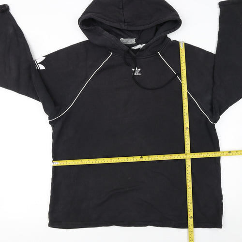 Adidas Women's Black Pullover Hoodie Size 14 with Logo Print