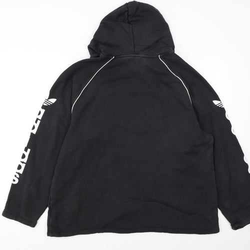 Adidas Women's Black Pullover Hoodie Size 14 with Logo Print