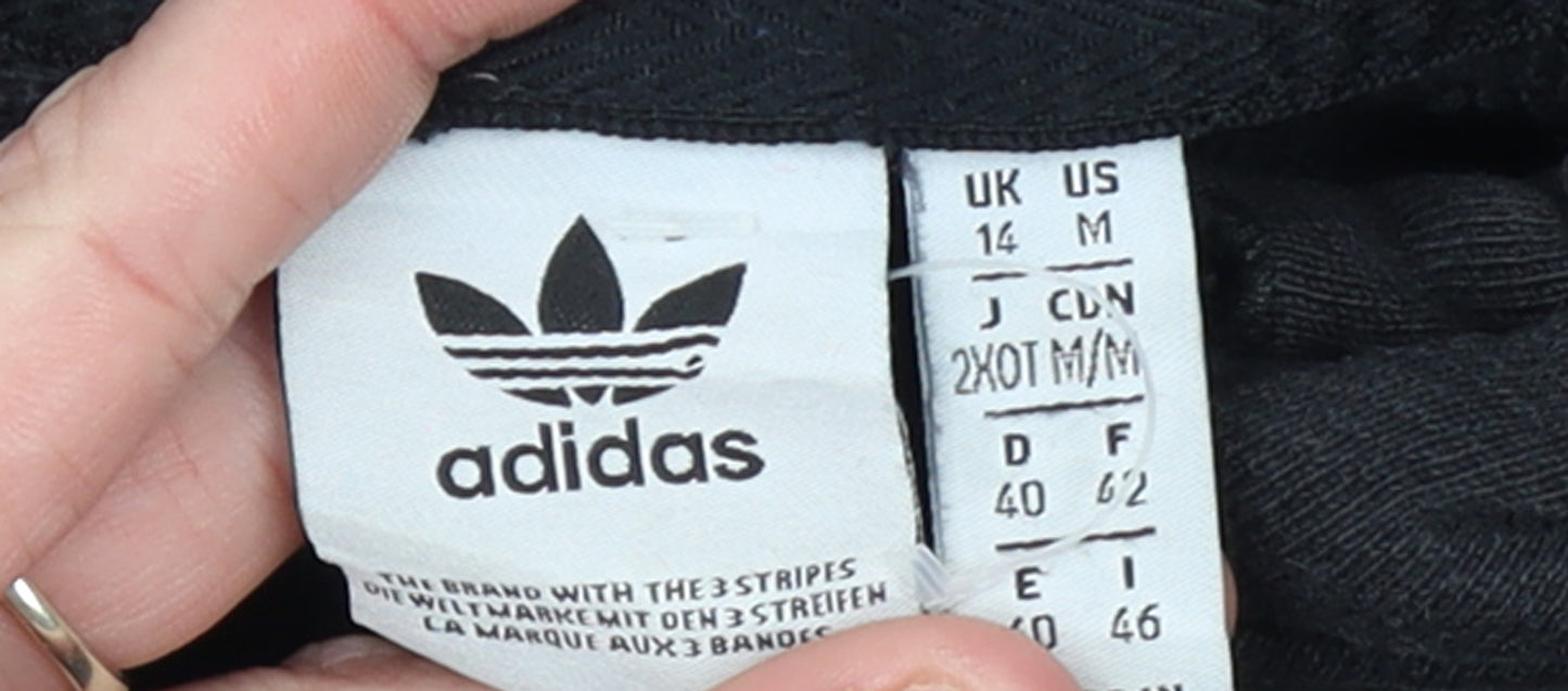 Adidas Women's Black Pullover Hoodie Size 14 with Logo Print