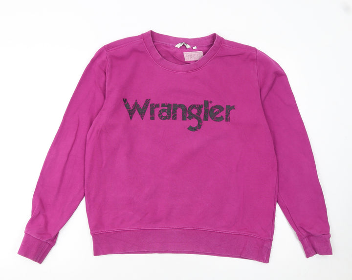Wrangler Womens Pink Crew Neck Cotton Pullover Sweatshirt Size S