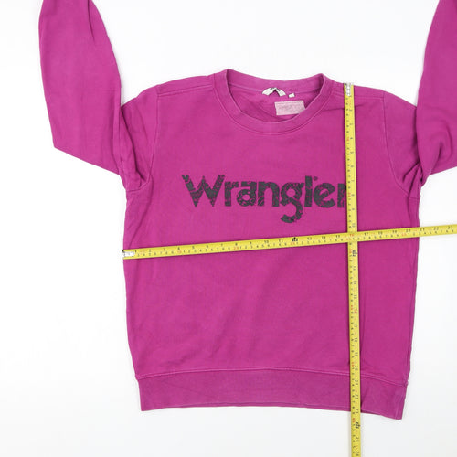 Wrangler Womens Pink Crew Neck Cotton Pullover Sweatshirt Size S