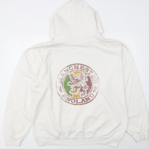 Bob Marley Men's White XL Pullover Hoodie Graphic Print Fleece