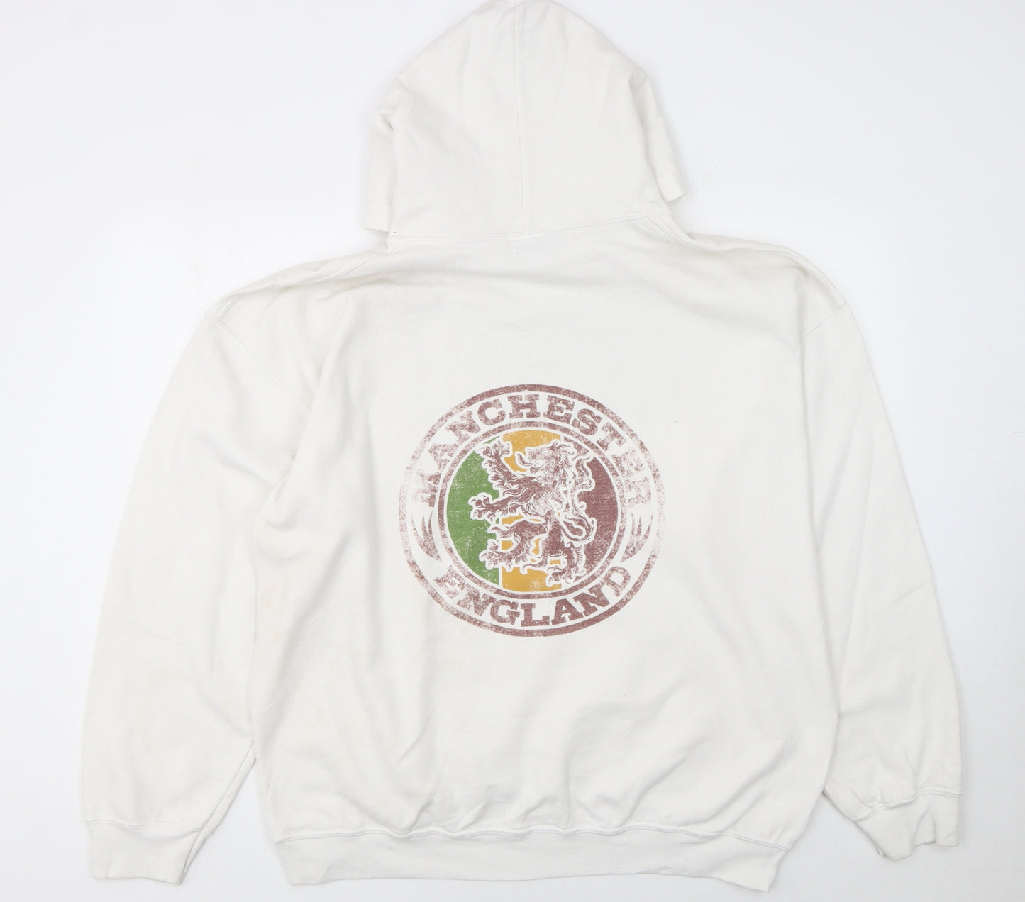 Bob Marley Men's White XL Pullover Hoodie Graphic Print Fleece