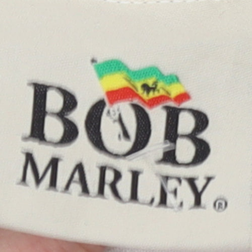 Bob Marley Men's White XL Pullover Hoodie Graphic Print Fleece